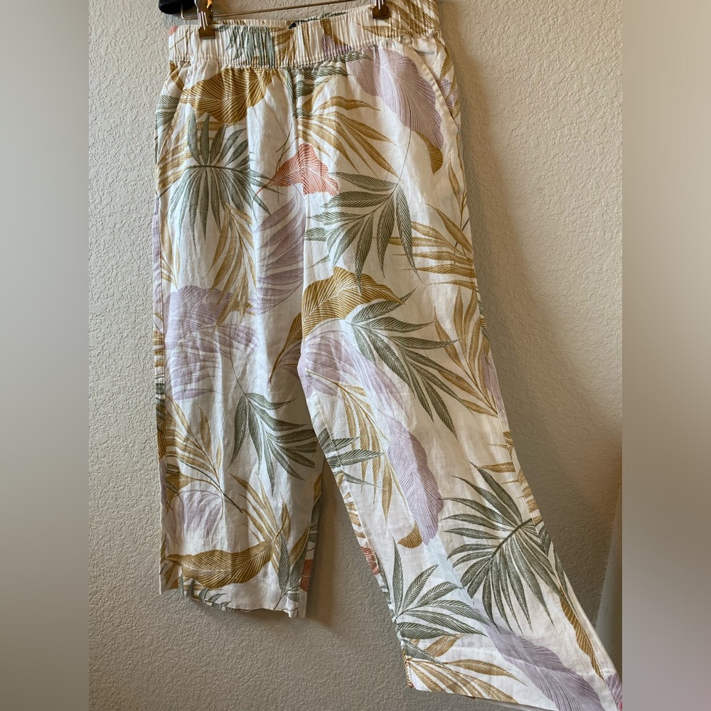 TAHARI Linen Pants Wide Leg Size Large